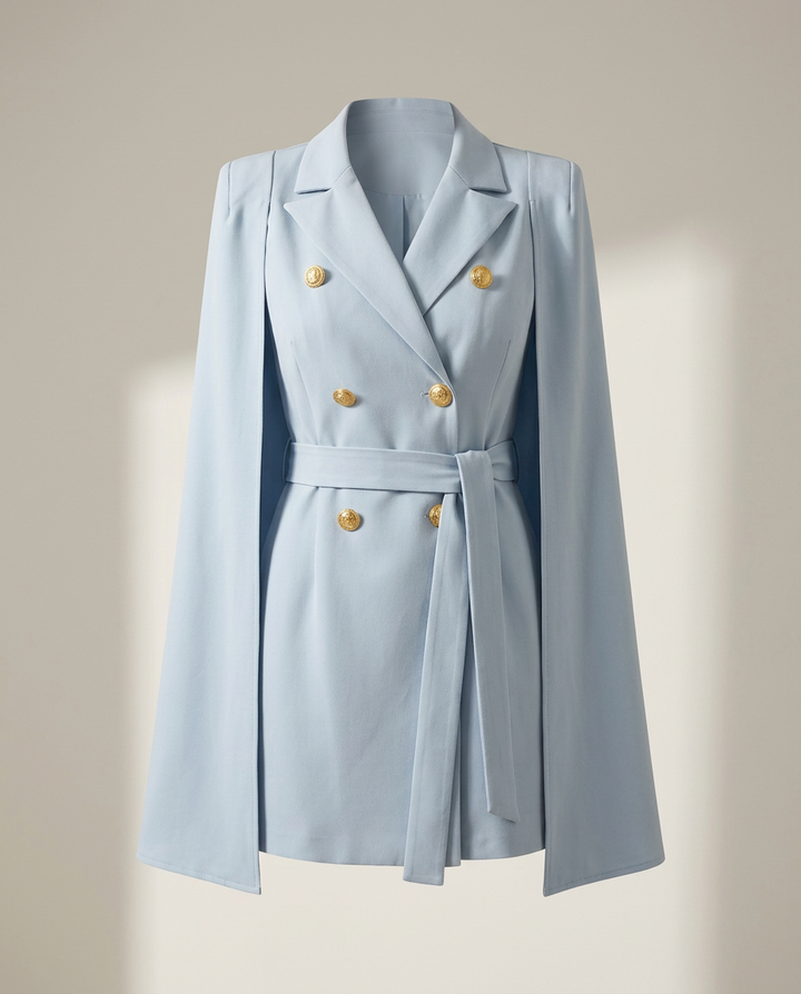 Blazer Women Tailored with Cape and Belt – Business