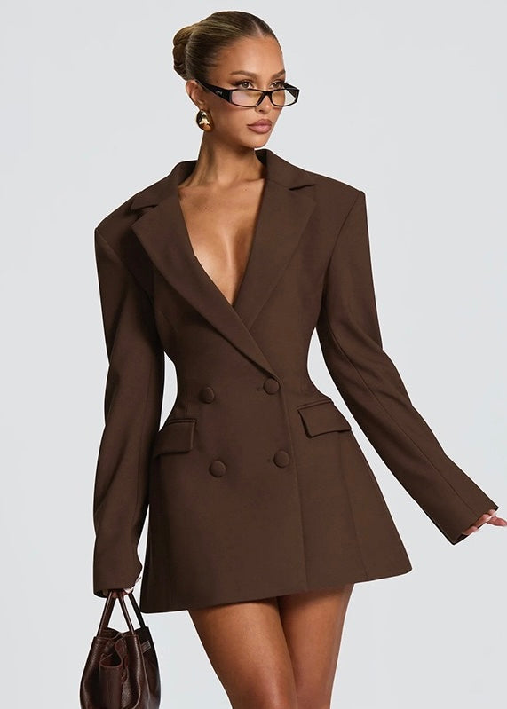 Blazer Dress Women Mini Deep Neckline – Party