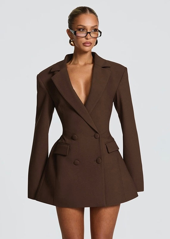 Blazer Dress Women Mini Deep Neckline – Party