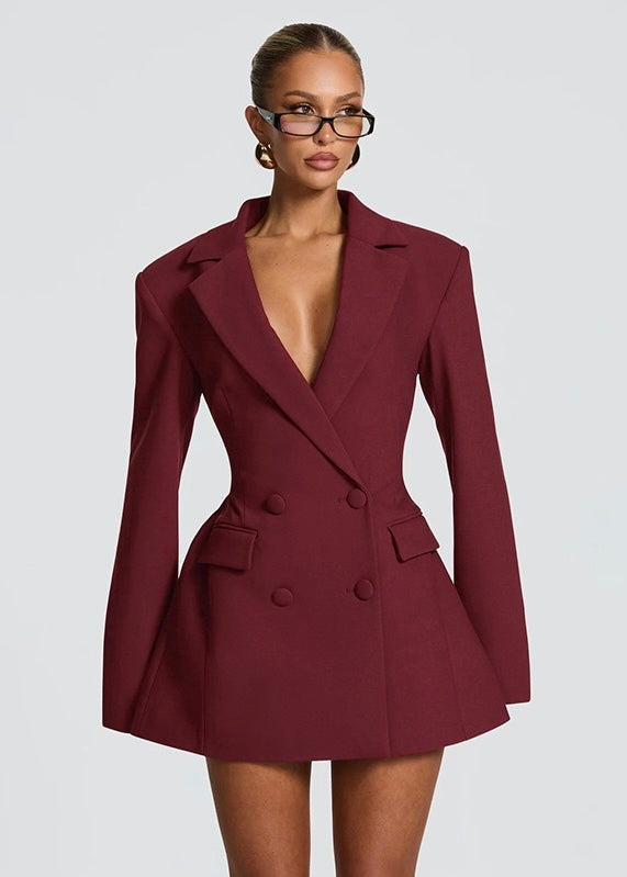 Blazer Dress Women Mini Deep Neckline – Party