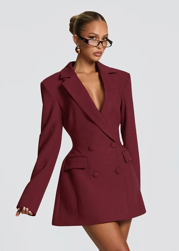 Blazer Dress Women Mini Deep Neckline – Party