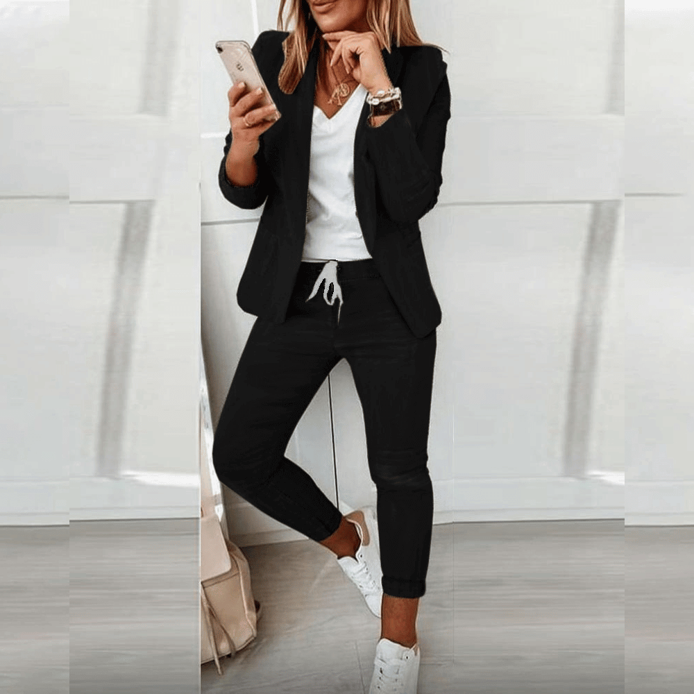Blazer Set Women Tailored Blazer Trousers – Office