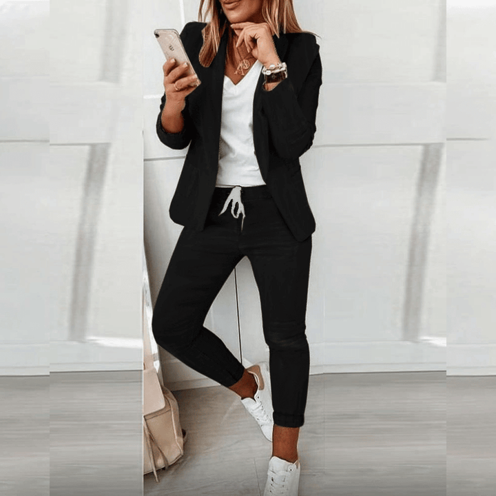 Blazer Set Women Tailored Blazer Trousers – Office
