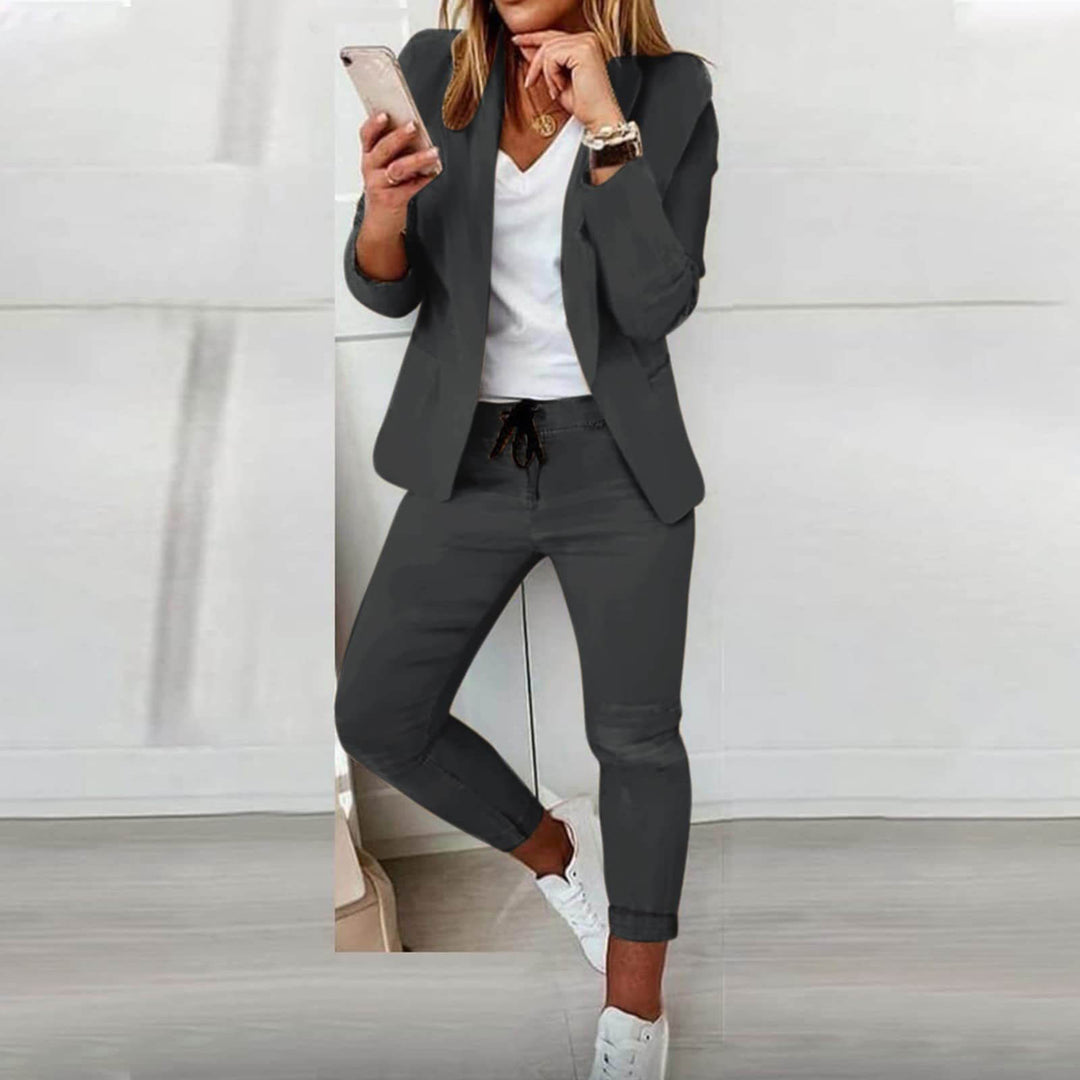 Blazer Set Women Tailored Blazer Trousers – Office