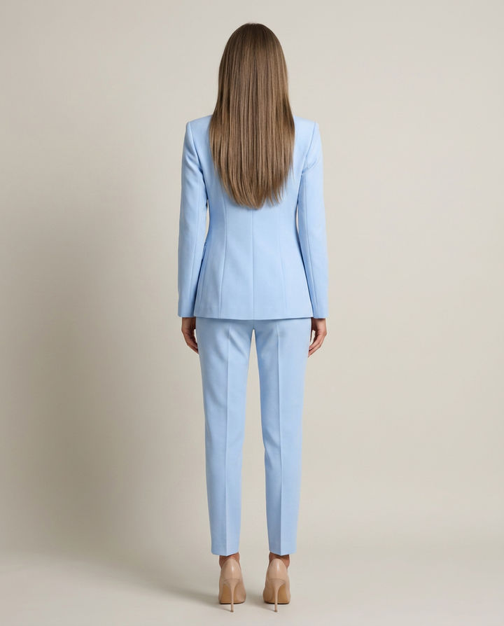 Blazer Set Women Double-Breasted Trousers – Business