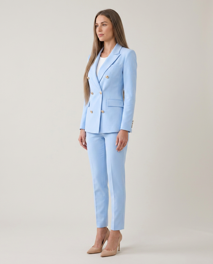 Blazer Set Women Double-Breasted Trousers – Business
