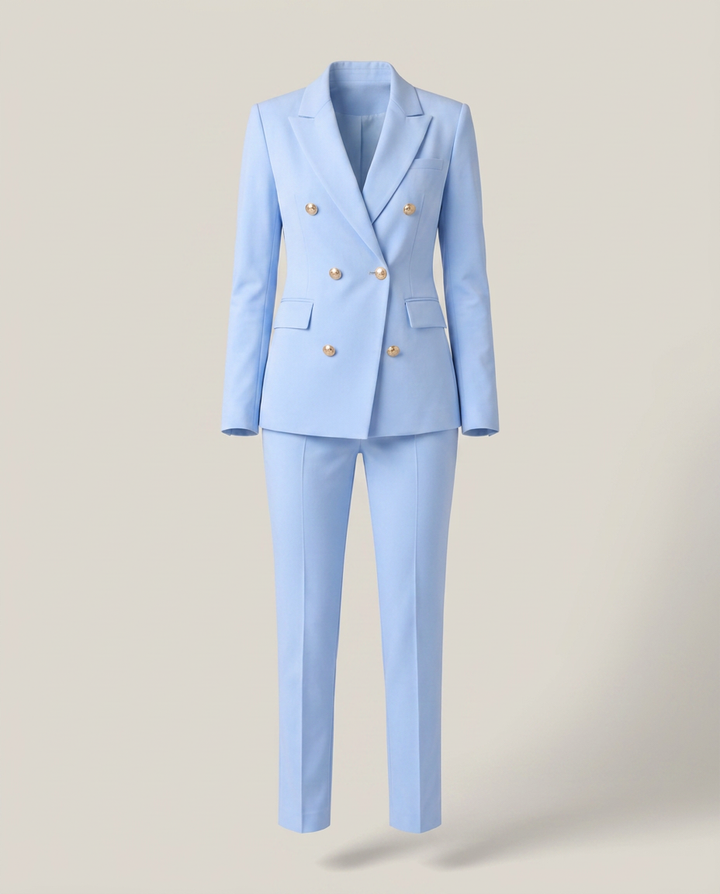 Blazer Set Women Double-Breasted Trousers – Business