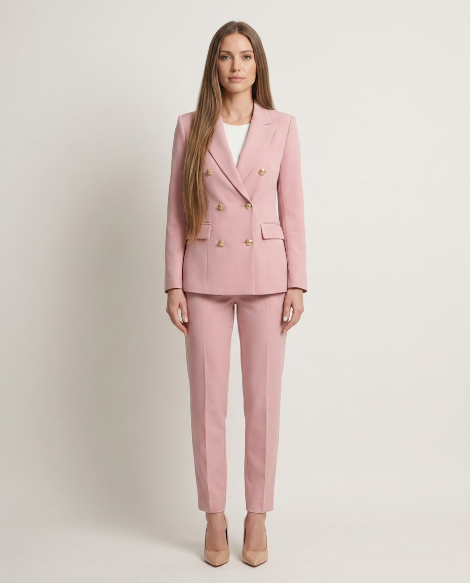 Blazer Set Women Double-Breasted Trousers – Business