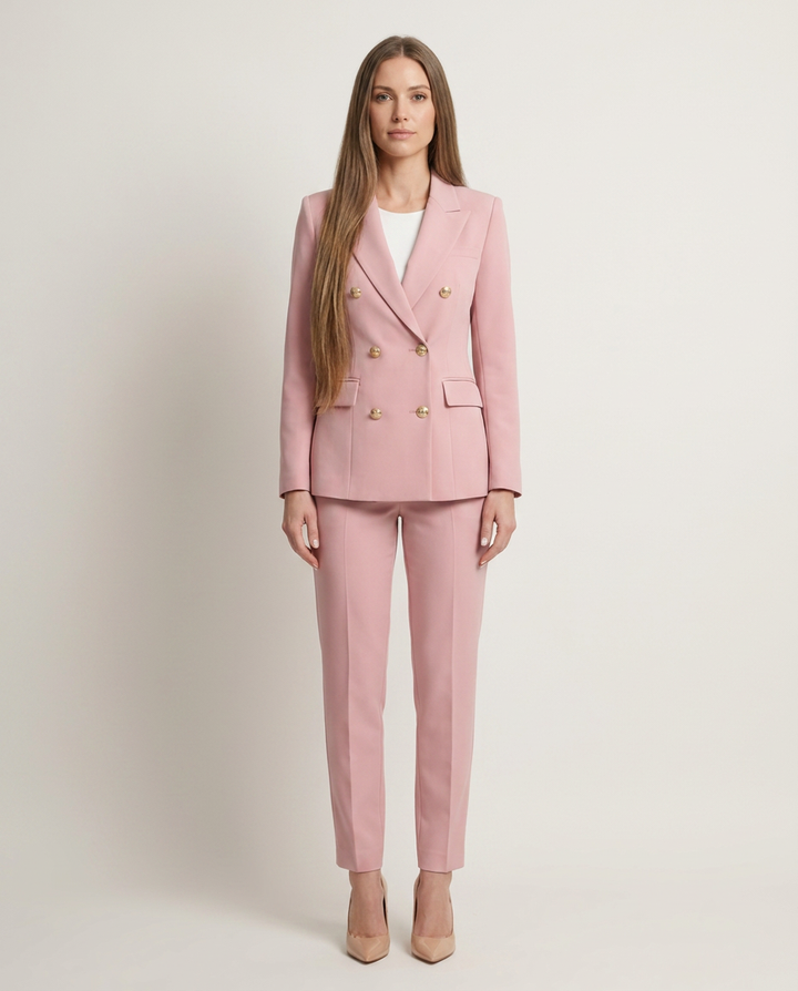 Blazer Set Women Double-Breasted Trousers – Business