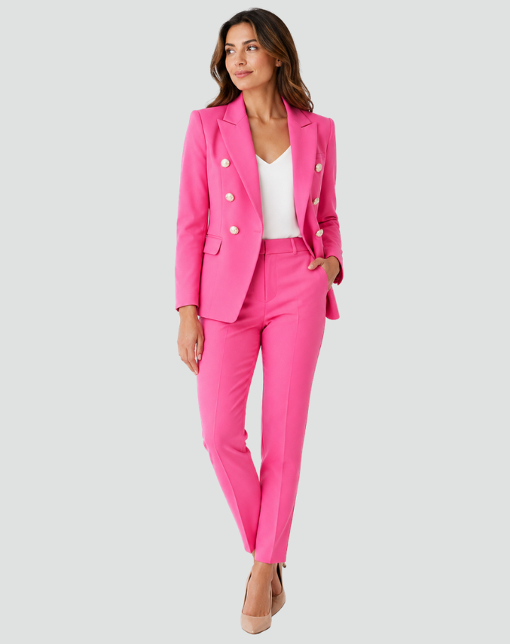 Blazer Set Women Tailored Double-Breasted Trousers – Business