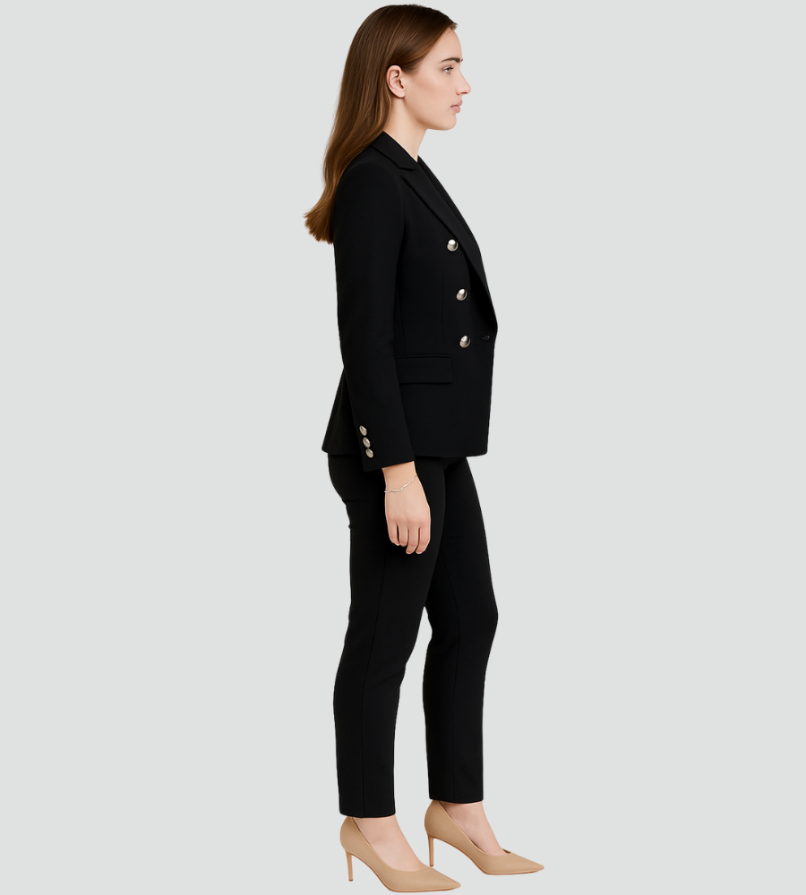 Blazer Set Women Tailored Double-Breasted Trousers – Business