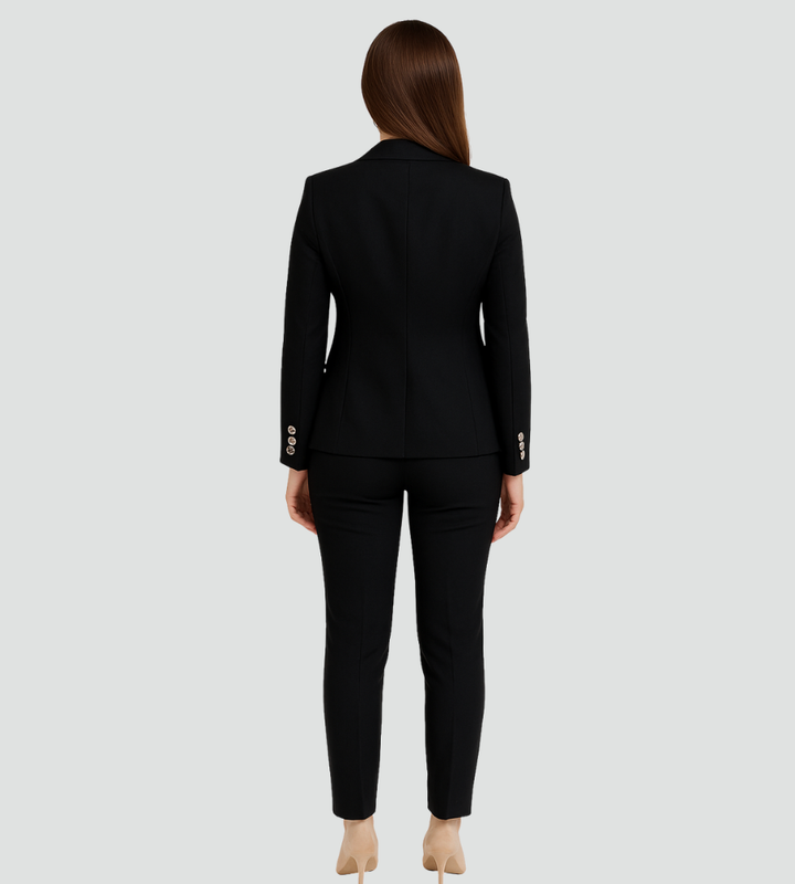 Blazer Set Women Tailored Double-Breasted Trousers – Business