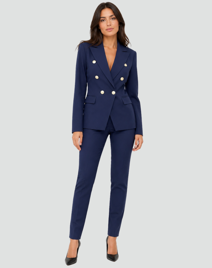 Blazer Set Women Tailored Double-Breasted Trousers – Business