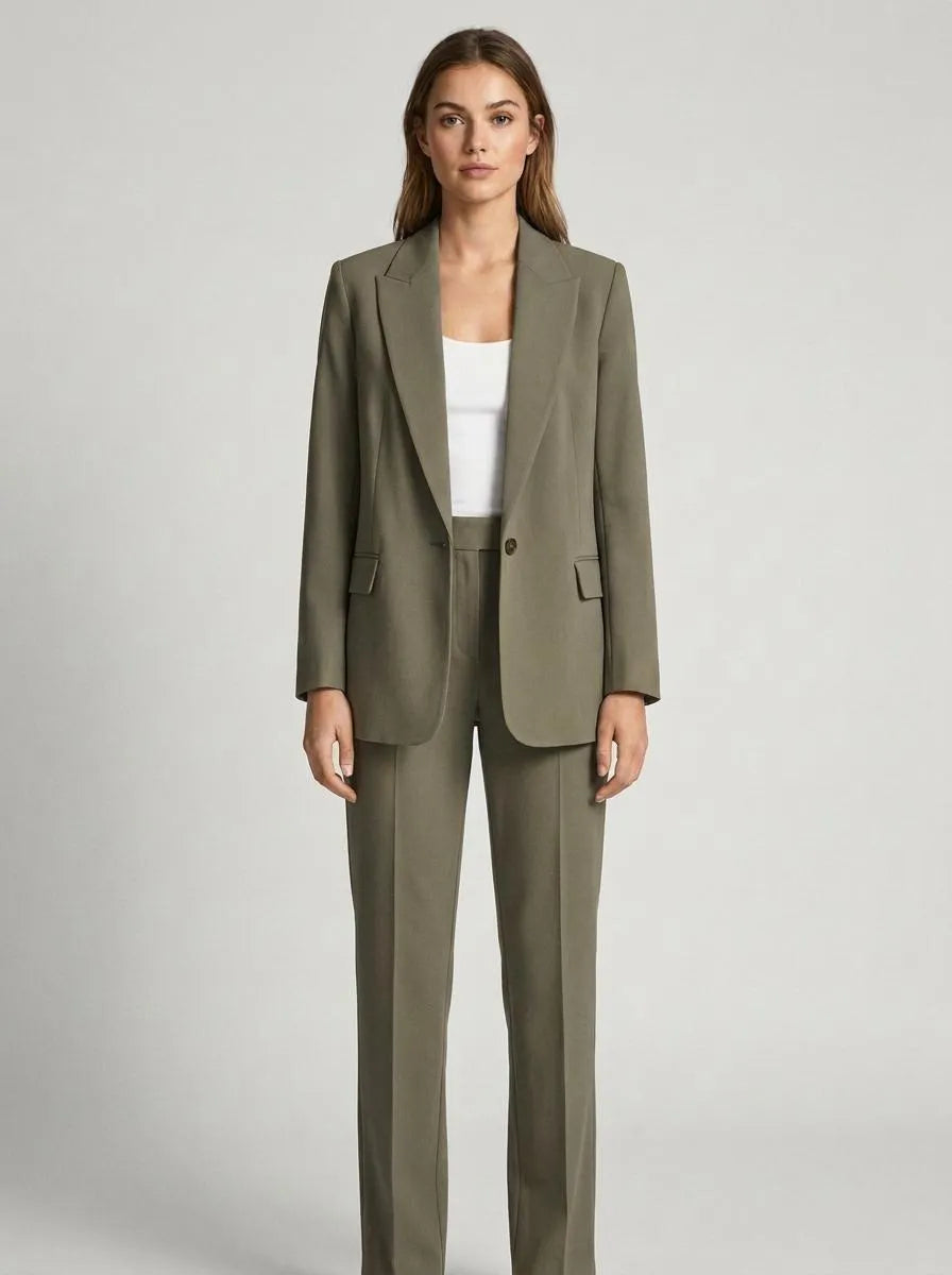 Blazer Set Women Tailored Classic Lapel – Business