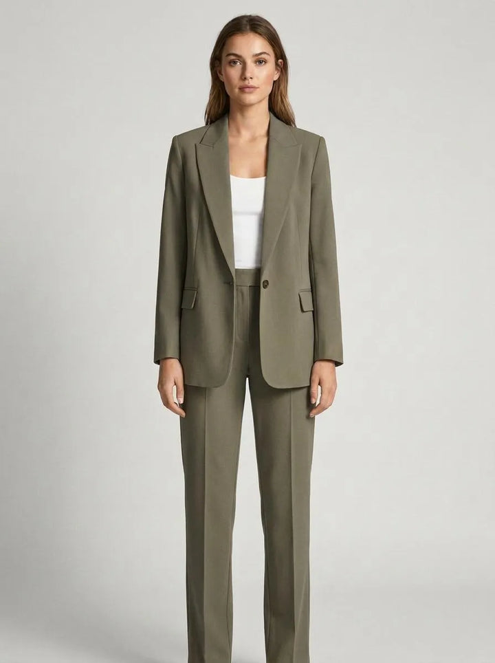 Blazer Set Women Tailored Classic Lapel – Business
