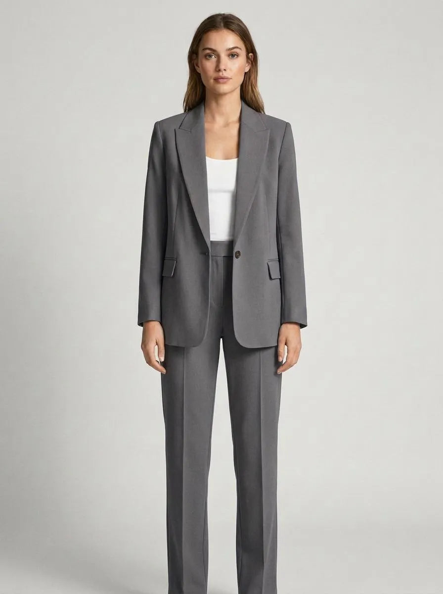 Blazer Set Women Tailored Classic Lapel – Business