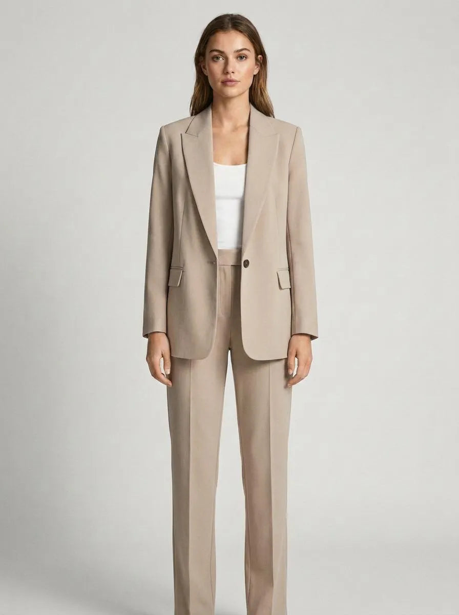 Blazer Set Women Tailored Classic Lapel – Business
