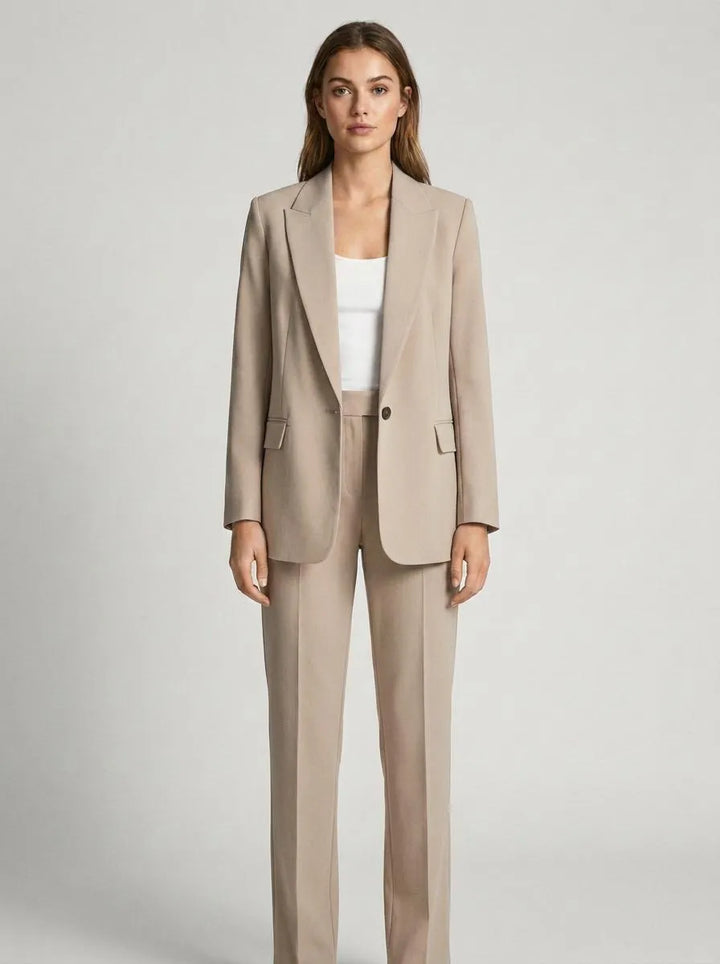 Blazer Set Women Tailored Classic Lapel – Business