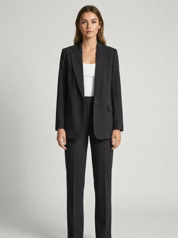 Blazer Set Women Tailored Classic Lapel – Business