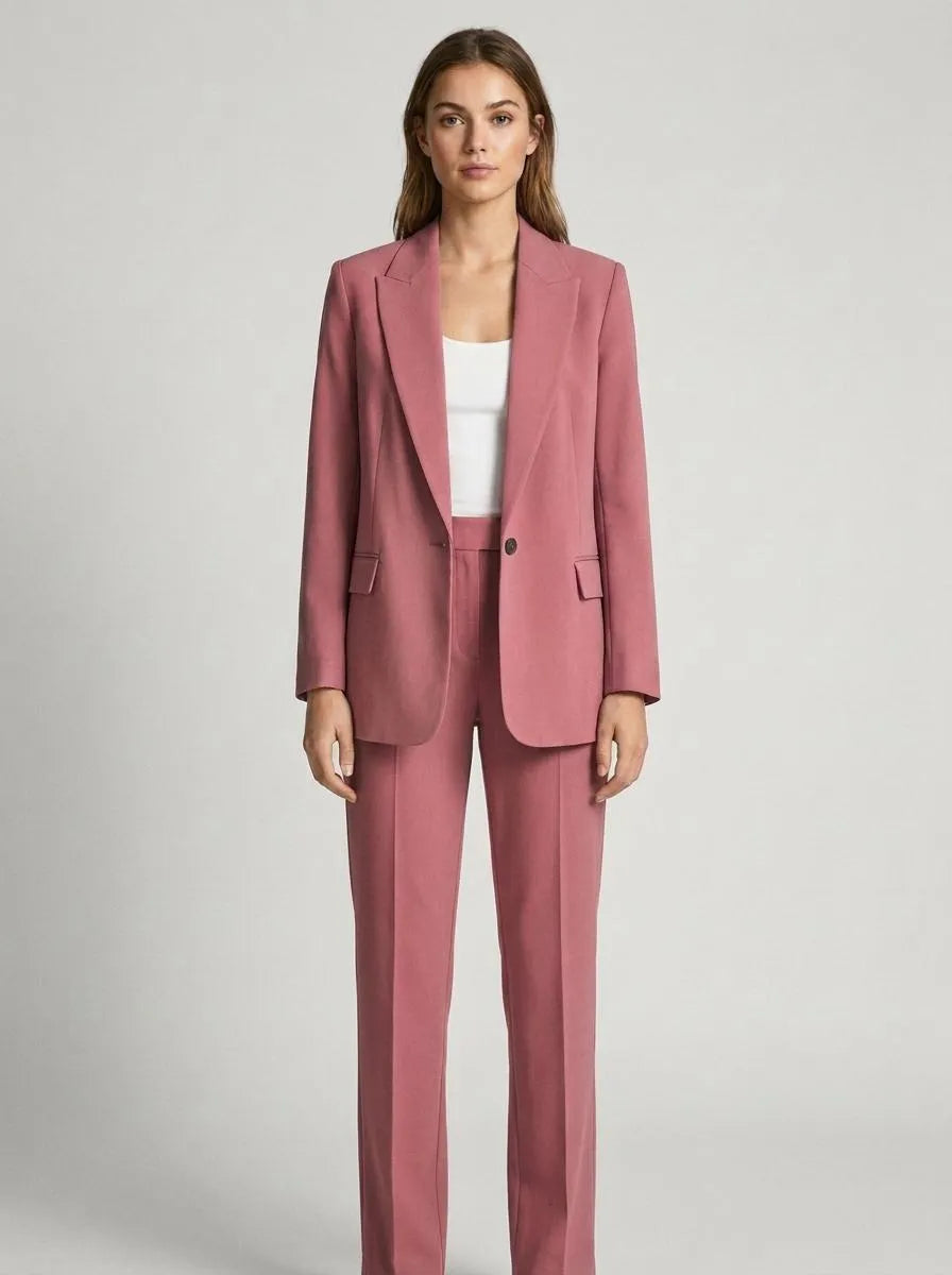 Blazer Set Women Tailored Classic Lapel – Business