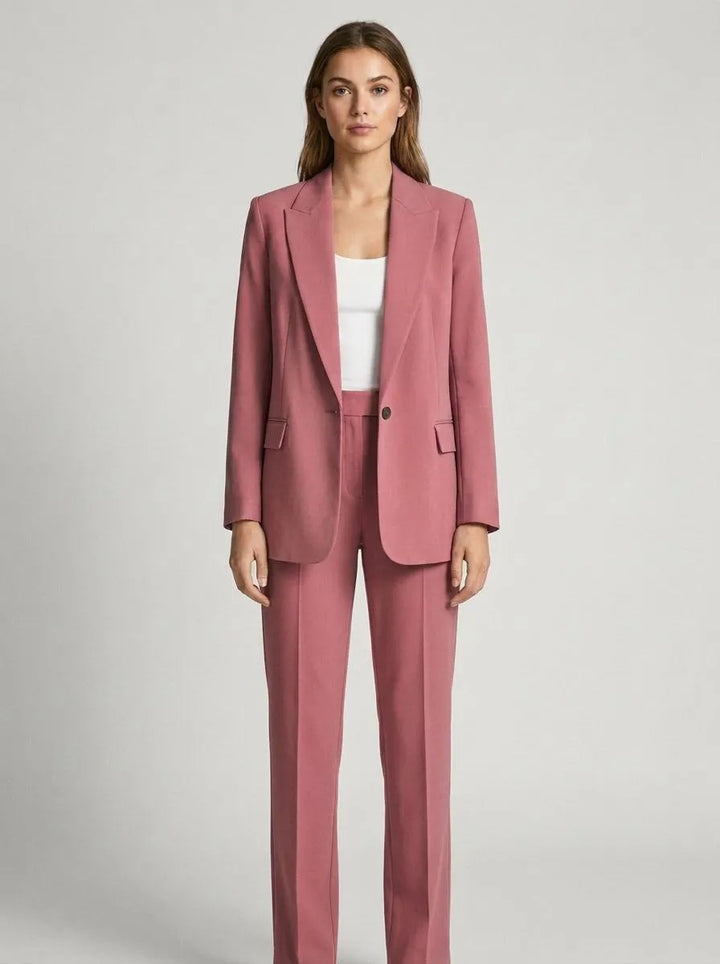Blazer Set Women Tailored Classic Lapel – Business