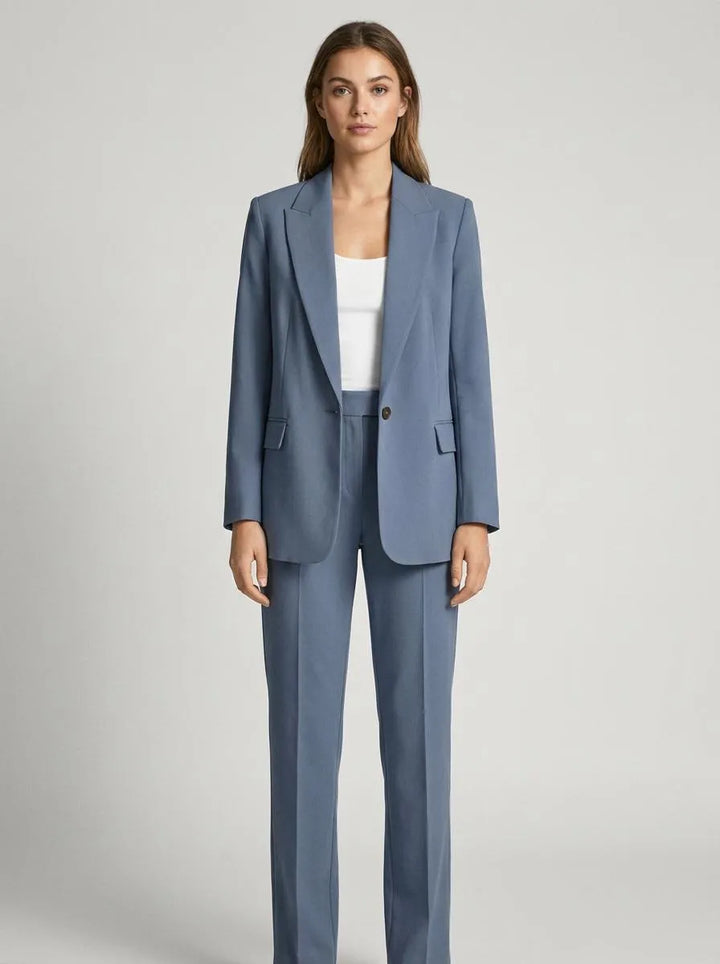Blazer Set Women Tailored Classic Lapel – Business