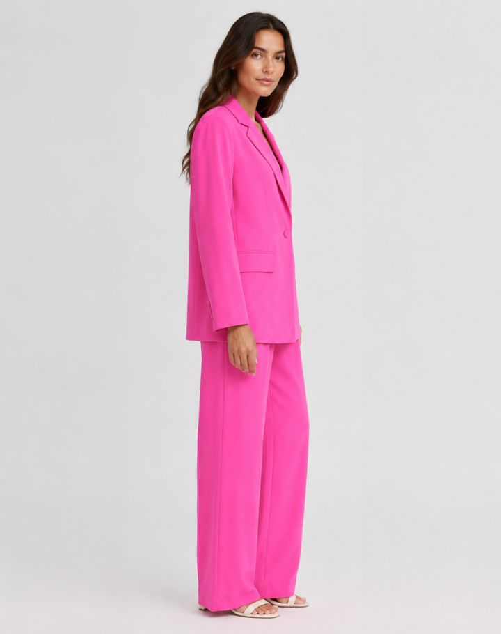 Blazer Set Women Tailored Wide Leg Trousers – Business
