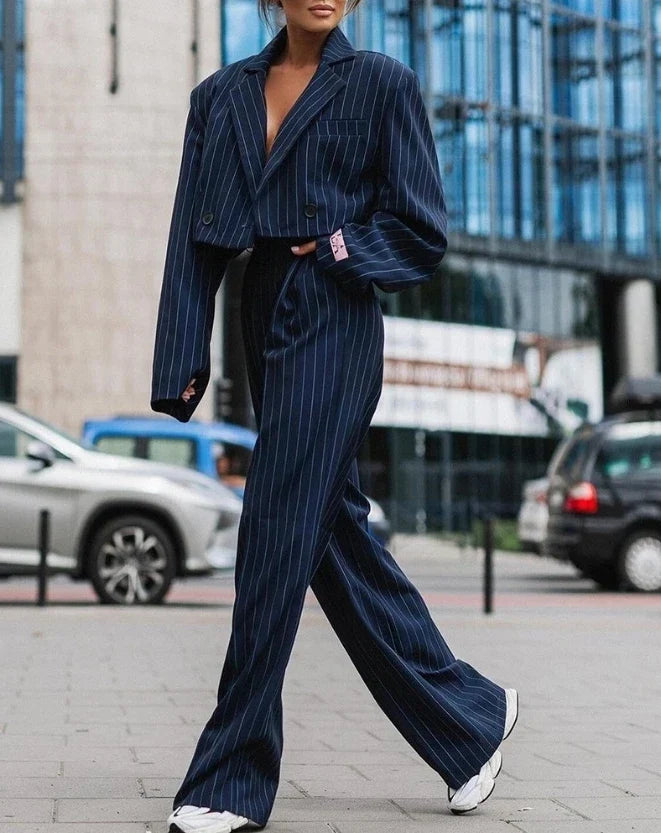 Blazer Set Women Tailored Double-Breasted – Business