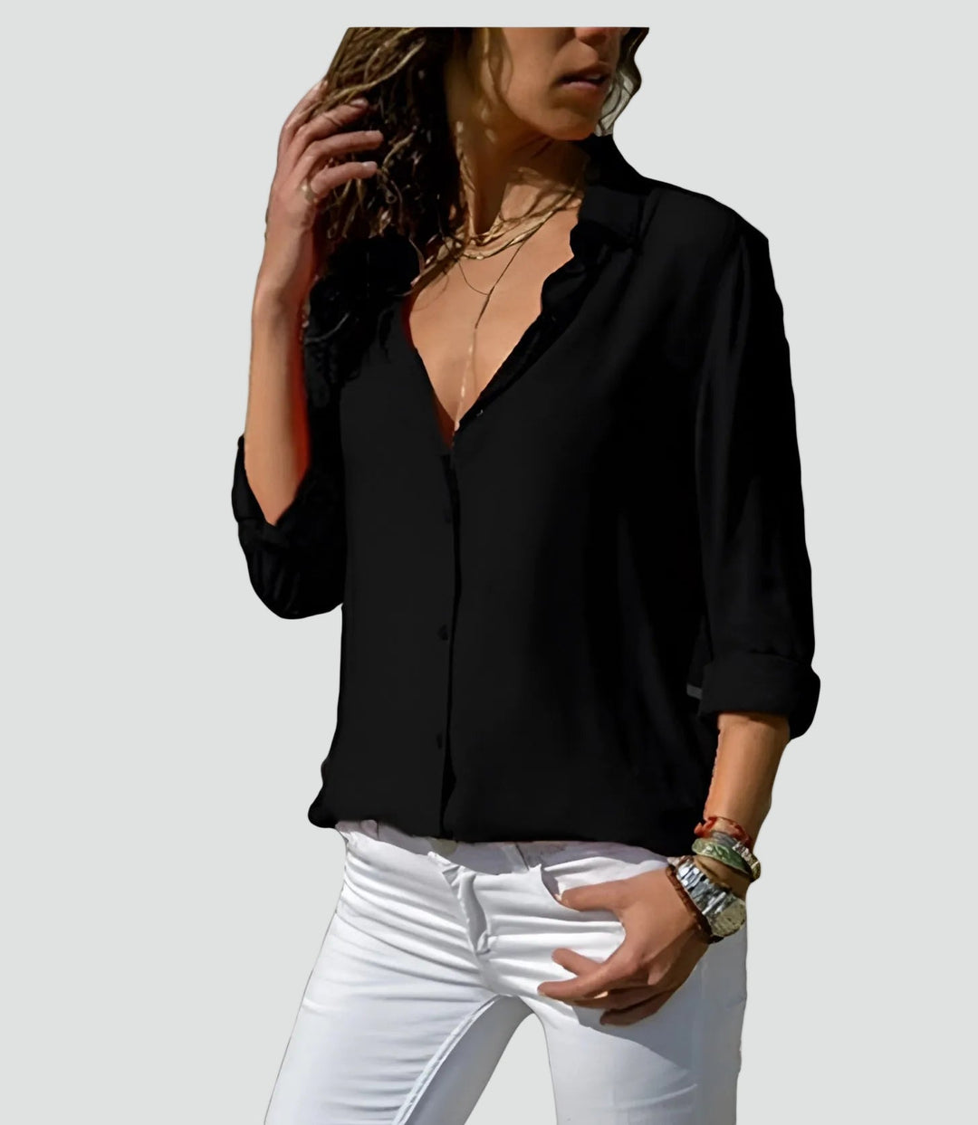 Blouse Women Loose Fit Long Sleeve – Office