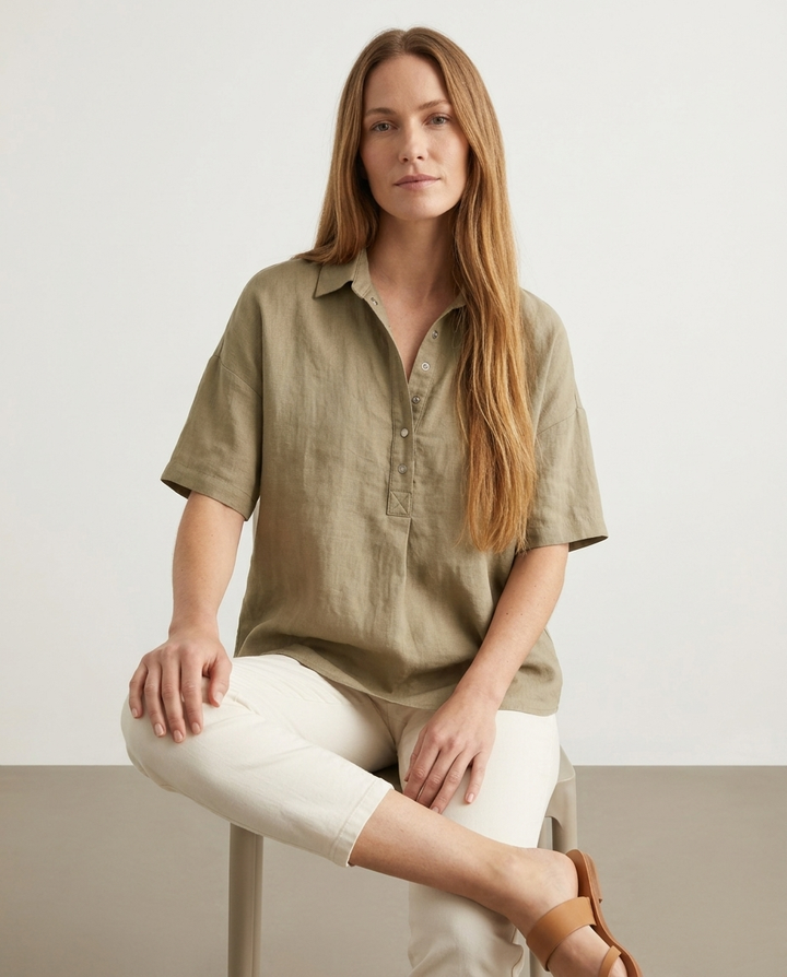 Blouse Women Loose Fit Linen – Summer