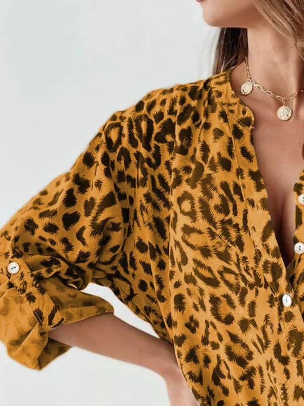 Blouse Women Leopard Print Casual – Casual