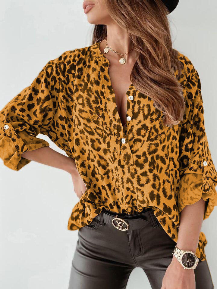 Blouse Women Leopard Print Casual – Casual