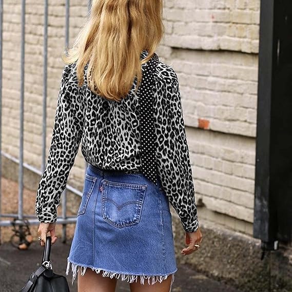 Blouse Women Leopard Print Casual – Casual
