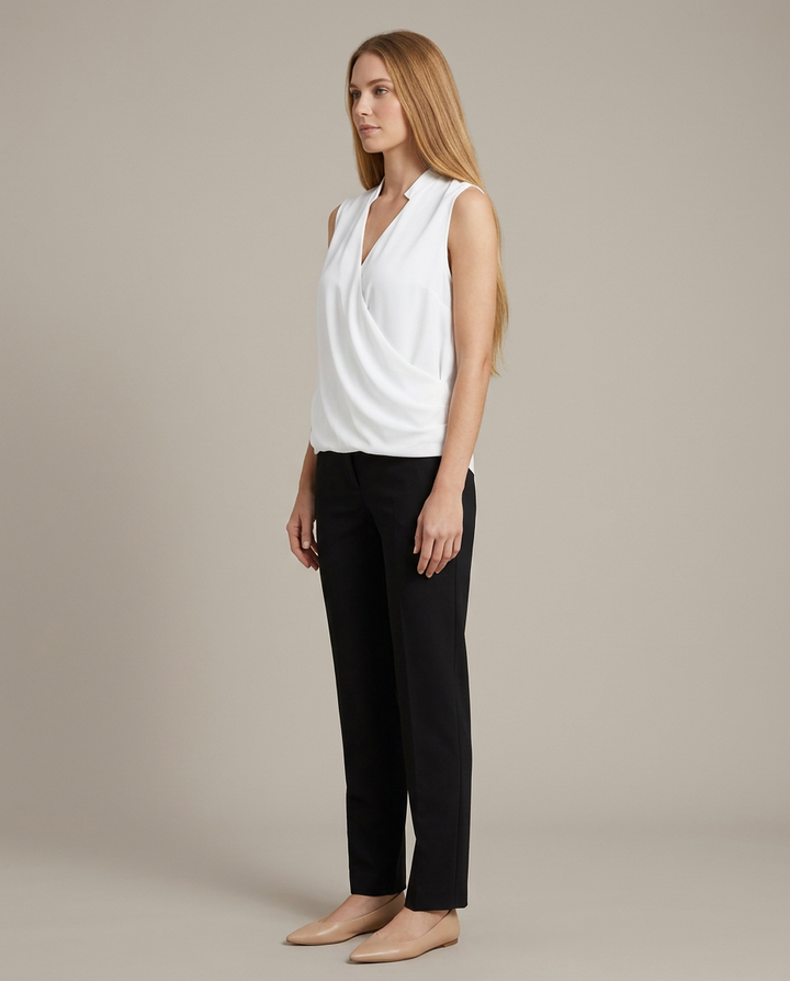 Blouse Women Sleeveless Wrap Design – Office