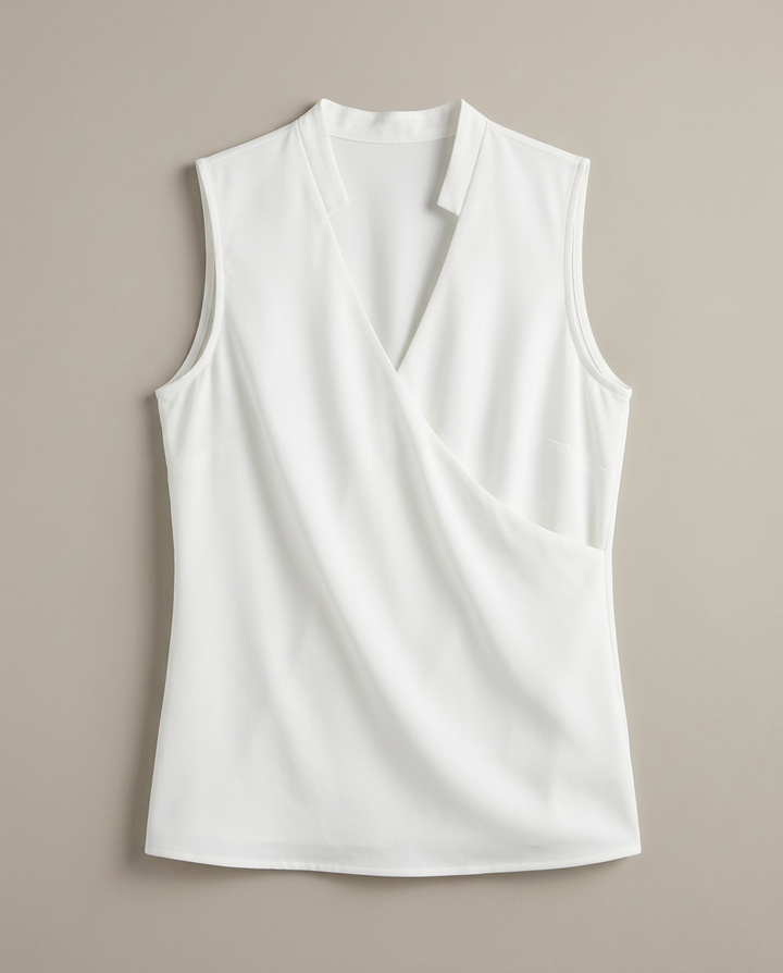 Blouse Women Sleeveless Wrap Design – Office