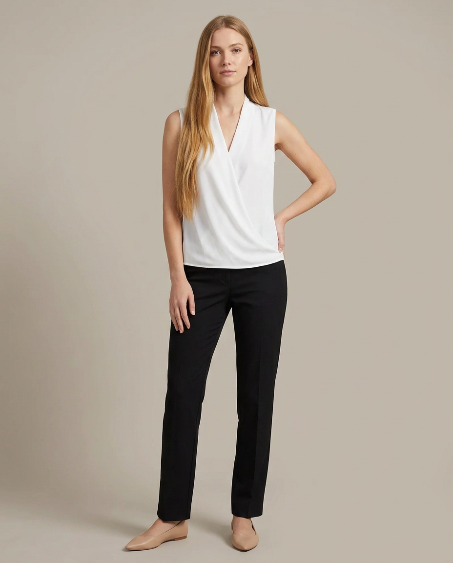 Blouse Women Sleeveless Wrap Design – Office