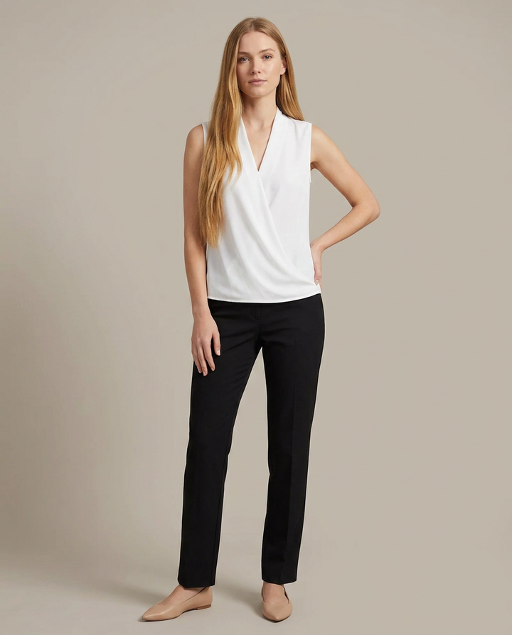 Blouse Women Sleeveless Wrap Design – Office