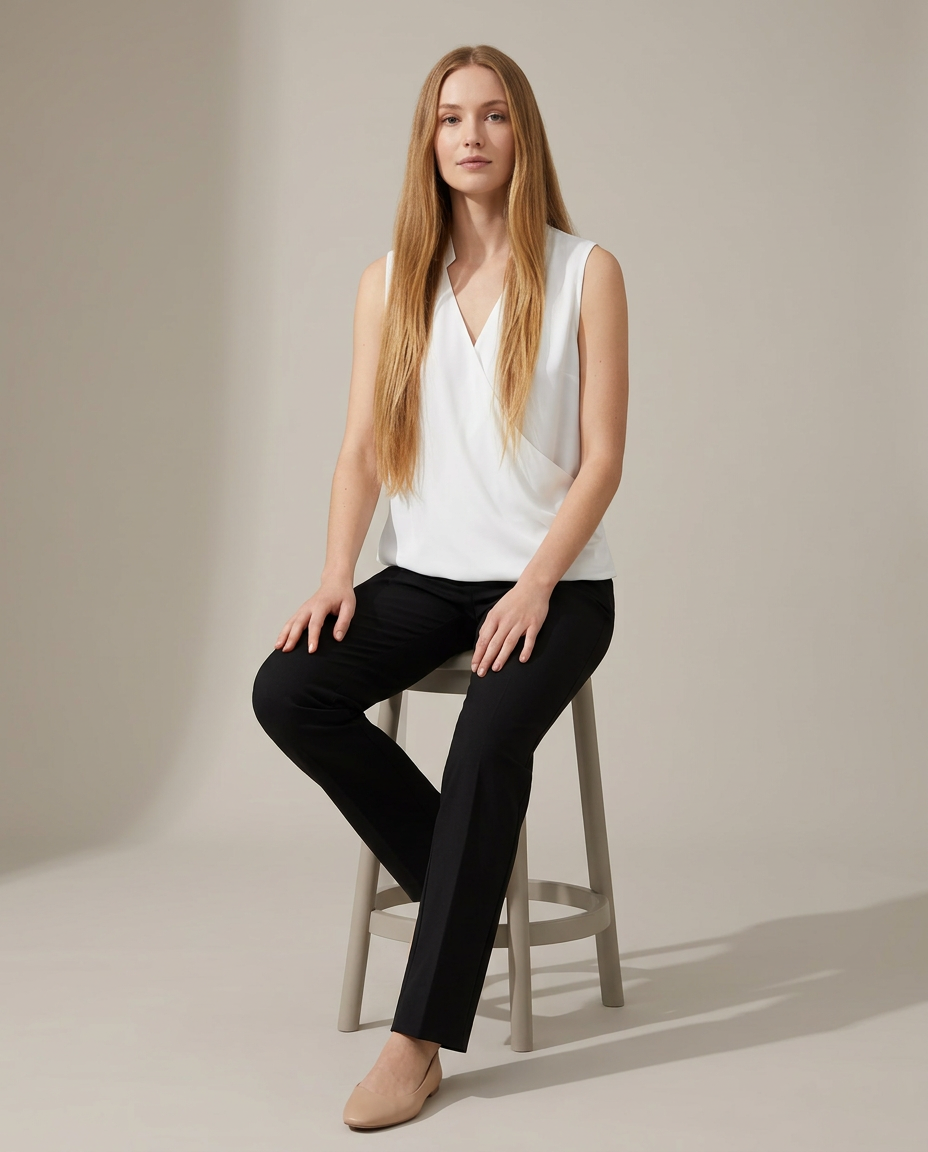 Blouse Women Sleeveless Wrap Design – Office