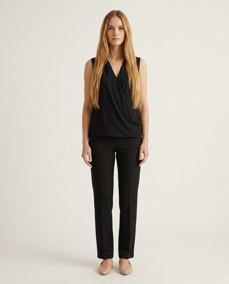 Blouse Women Sleeveless Wrap Design – Office