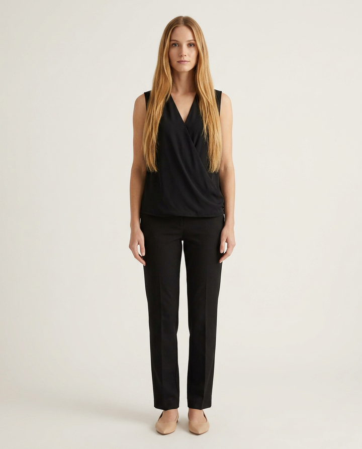 Blouse Women Sleeveless Wrap Design – Office