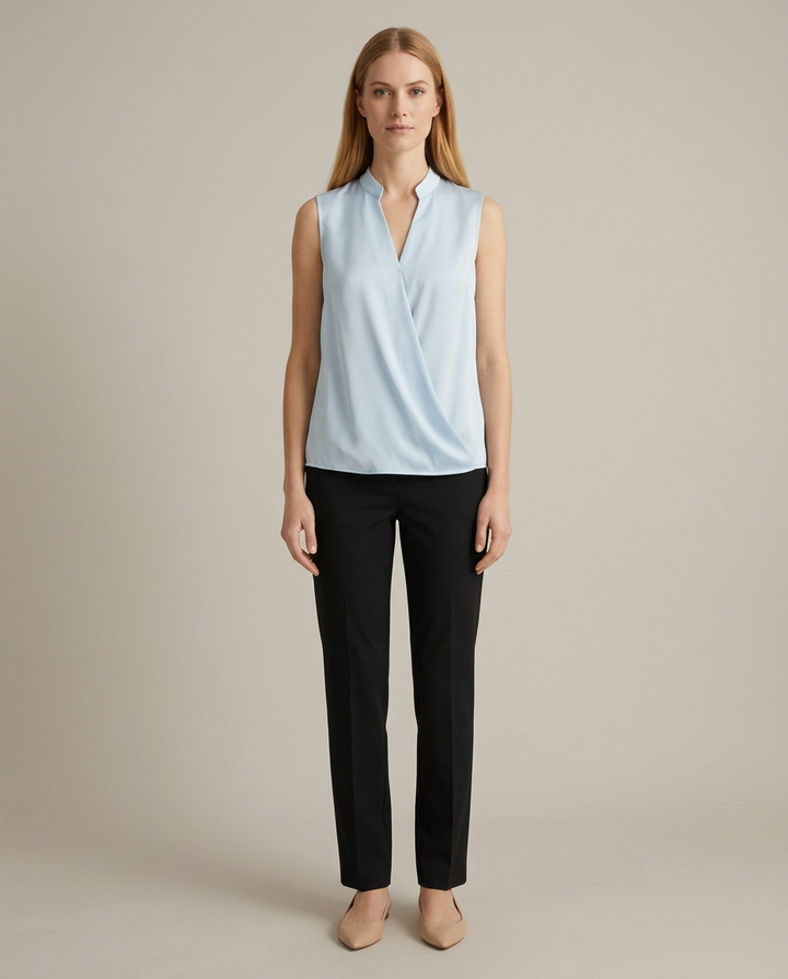 Blouse Women Sleeveless Wrap Design – Office