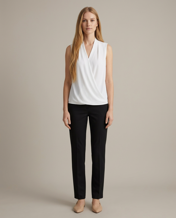 Blouse Women Sleeveless Wrap Design – Office