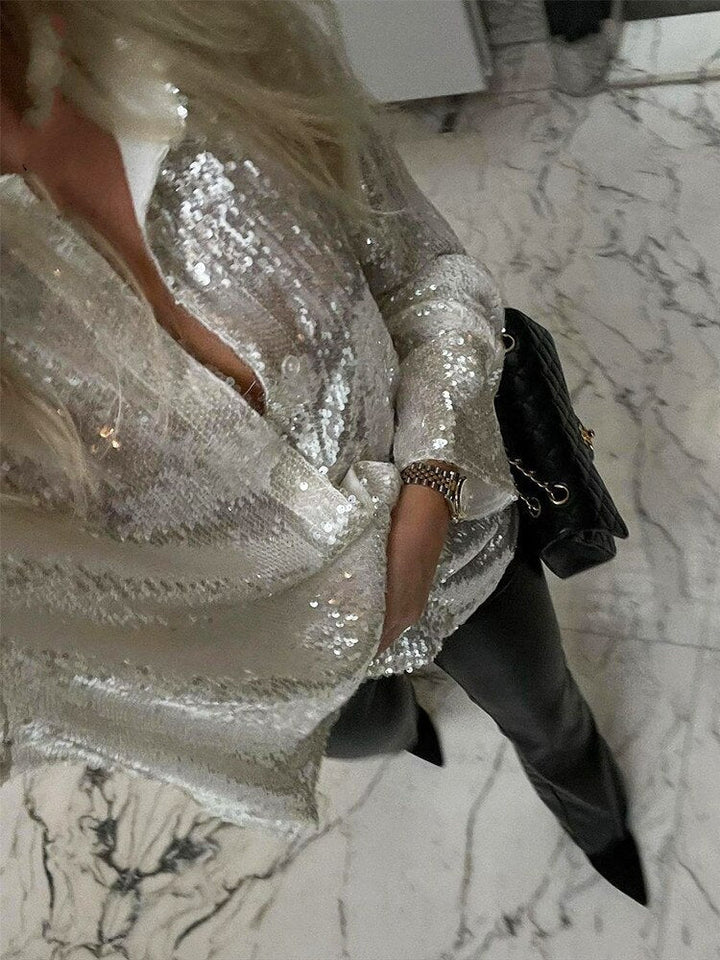 Blouse Women Oversized Glitter – Party