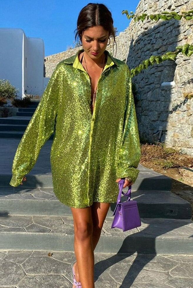 Blouse Women Oversized Glitter – Party