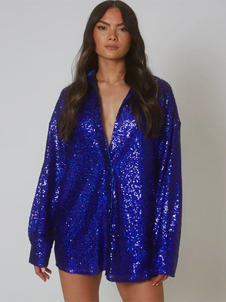 Blouse Women Oversized Glitter – Party