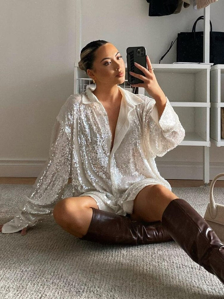 Blouse Women Oversized Glitter – Party