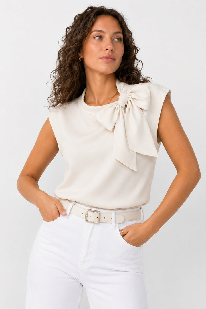 Blouse Women Satin Gloss Bow Neck – Office