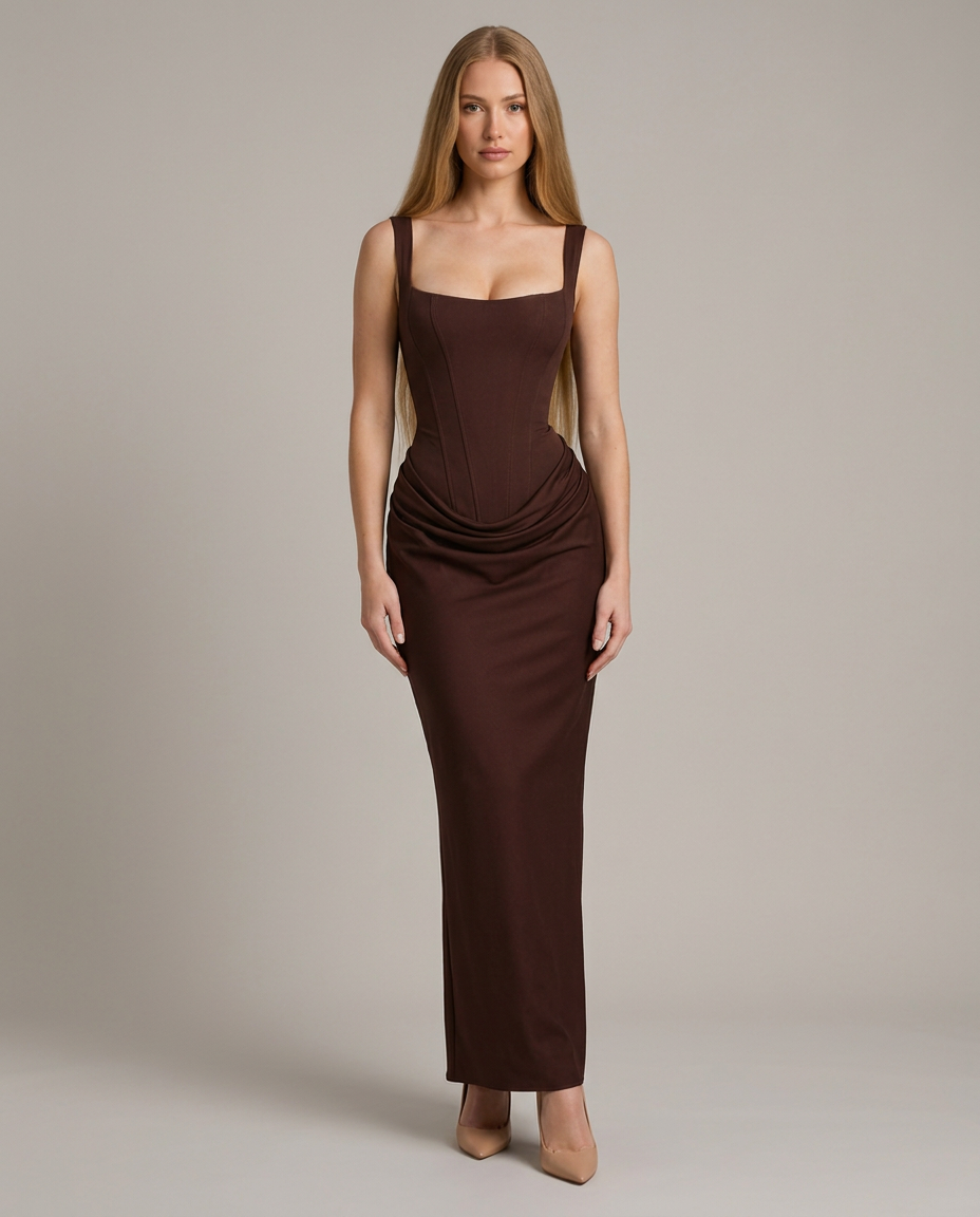 Dress Women Bodycon Corset Detail Maxi – Party