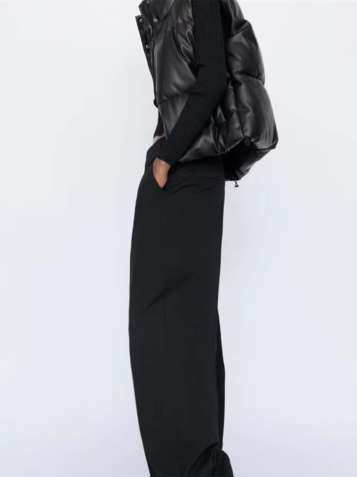 Gilet Women Casual Faux Leather Sleeveless – Casual
