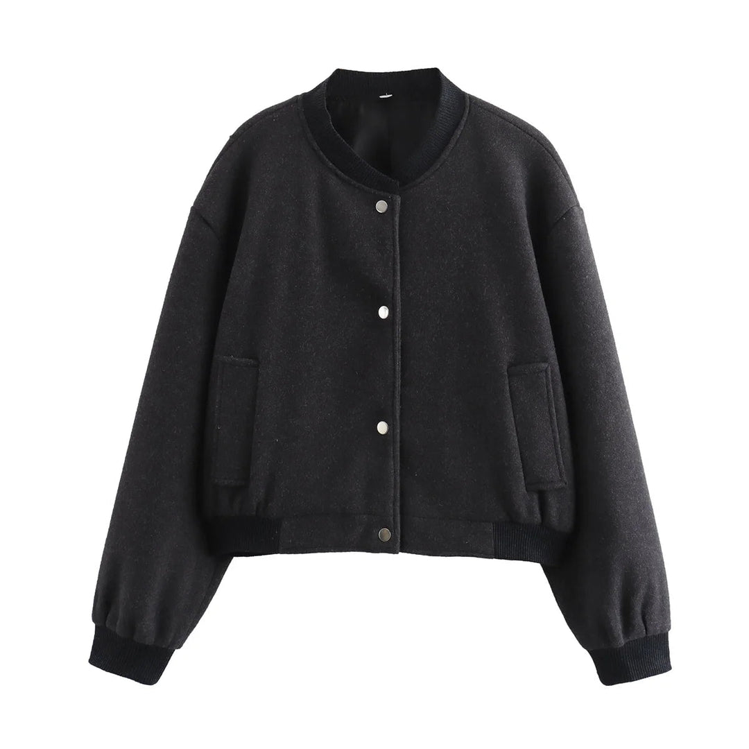 Jacket Women Cropped with Press Studs – Casual